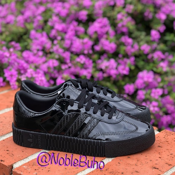 adidas sambarose black patent